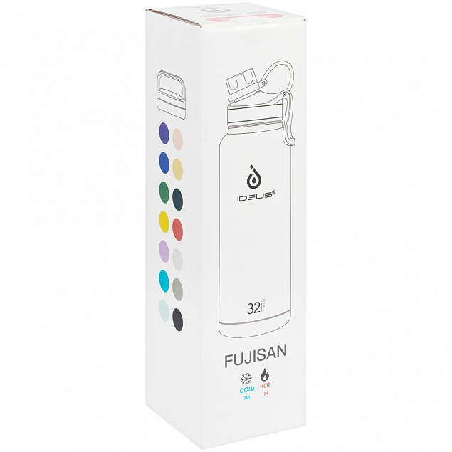 Термобутылка Fujisan XL, серая с логотипом в Волгограде заказать по выгодной цене в кибермаркете AvroraStore
