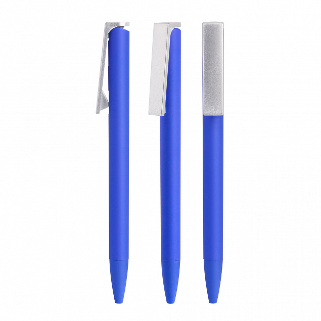 Ручка шариковая "Clive", синий, покрытие soft touch с логотипом в Волгограде заказать по выгодной цене в кибермаркете AvroraStore