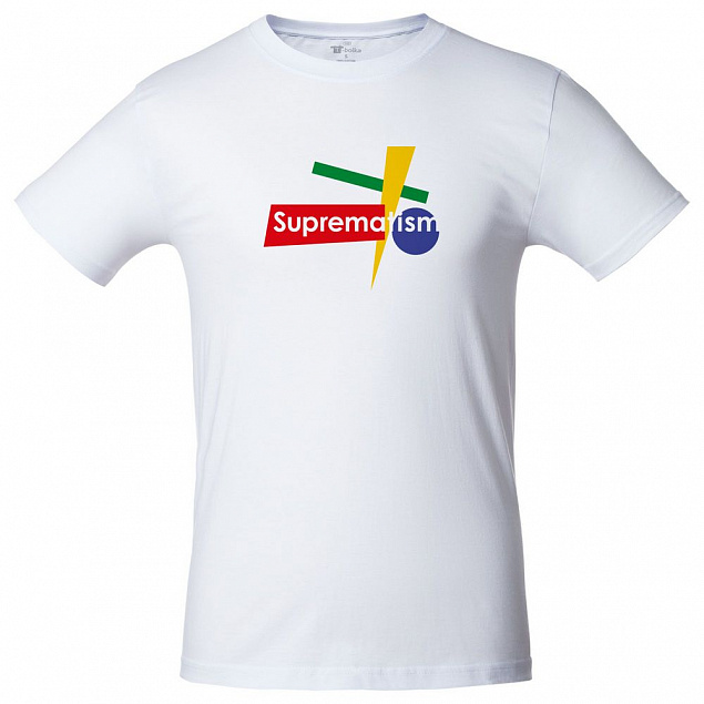 Футболка Suprematism, белая с логотипом в Волгограде заказать по выгодной цене в кибермаркете AvroraStore