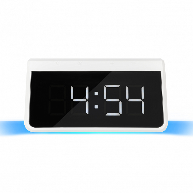 Настольные часы с беспроводной зарядкой 15W, Flame, белый цвет с логотипом в Волгограде заказать по выгодной цене в кибермаркете AvroraStore