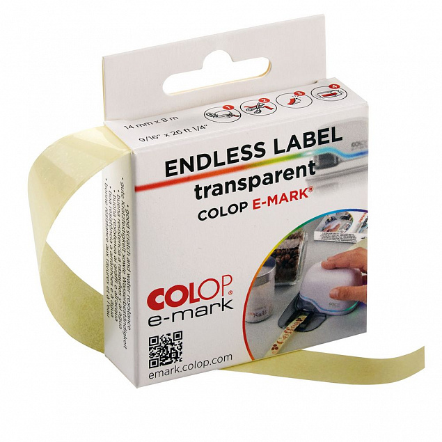 Клейкая лента для принтера Colop e-mark, прозрачная с логотипом в Волгограде заказать по выгодной цене в кибермаркете AvroraStore