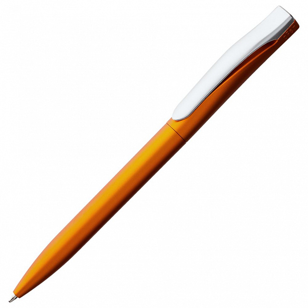 Ручка шариковая Pin Silver, оранжевая с логотипом в Волгограде заказать по выгодной цене в кибермаркете AvroraStore