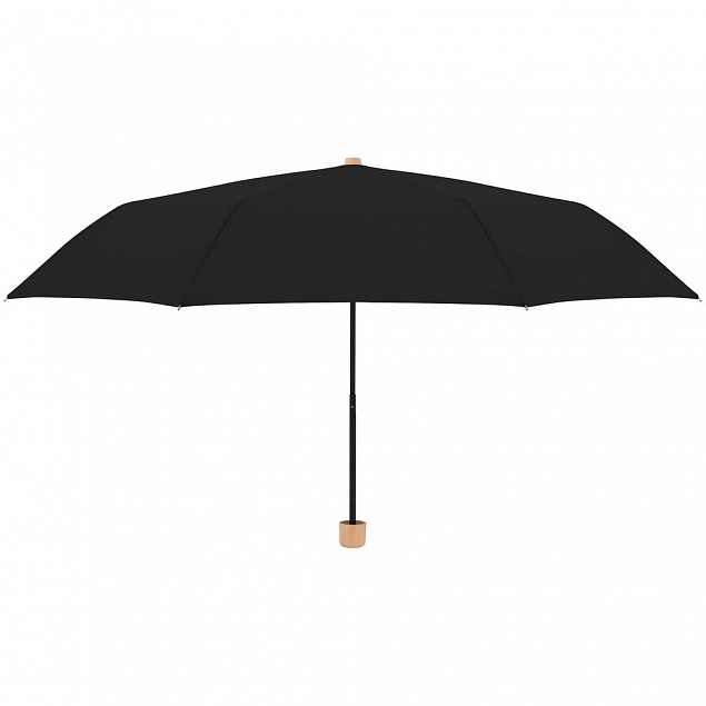 Зонт складной Nature Mini, черный с логотипом в Волгограде заказать по выгодной цене в кибермаркете AvroraStore