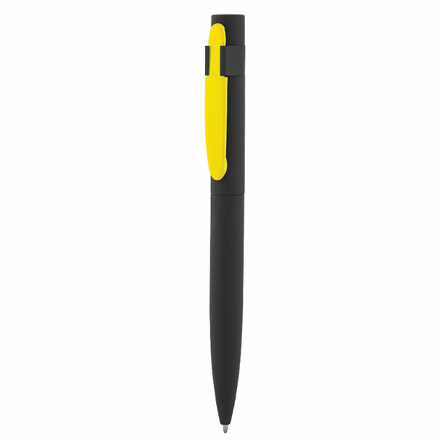 Ручка шариковая "Lip", черный/желтый, покрытие soft touch с логотипом в Волгограде заказать по выгодной цене в кибермаркете AvroraStore