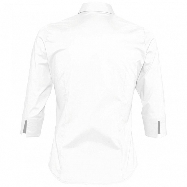 Рубашка женская с рукавом 3/4 EFFECT 140, белая с логотипом в Волгограде заказать по выгодной цене в кибермаркете AvroraStore