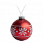 Елочный шар «Скандинавский узор», 8 см, красный с логотипом в Волгограде заказать по выгодной цене в кибермаркете AvroraStore