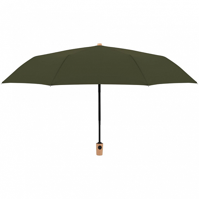 Зонт складной Nature Magic, зеленый с логотипом в Волгограде заказать по выгодной цене в кибермаркете AvroraStore