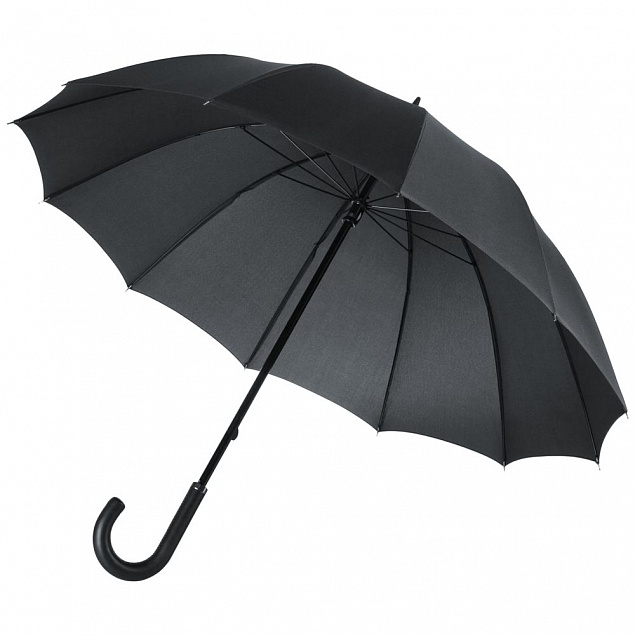 Зонт-трость Lui, черный с логотипом в Волгограде заказать по выгодной цене в кибермаркете AvroraStore