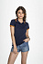 Рубашка поло женская PASADENA WOMEN 200 с контрастной отделкой, белая с голубым с логотипом в Волгограде заказать по выгодной цене в кибермаркете AvroraStore