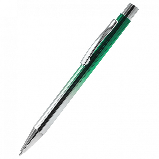 Ручка металлическая Синергия - Зеленый FF с логотипом в Волгограде заказать по выгодной цене в кибермаркете AvroraStore