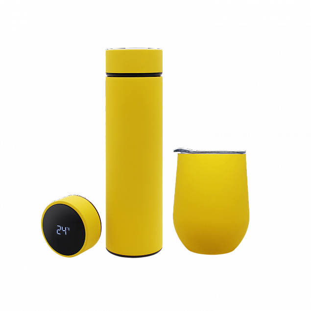 Набор Hot Box CS grey (желтый) с логотипом в Волгограде заказать по выгодной цене в кибермаркете AvroraStore