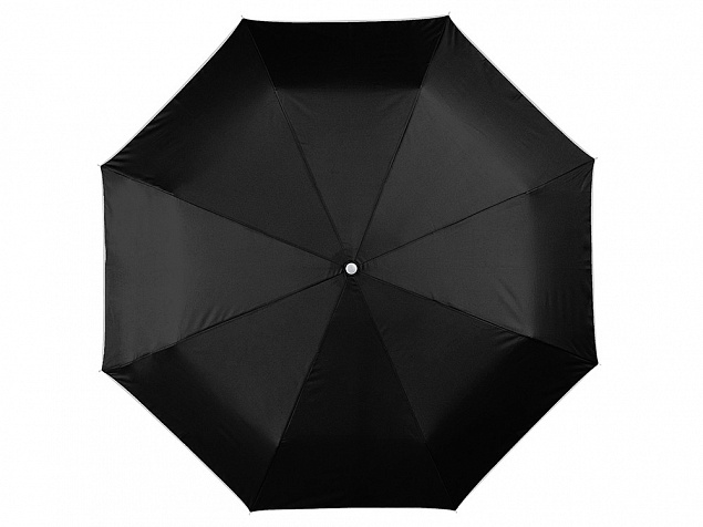 Зонт складной Линц, механический 21, черный с логотипом в Волгограде заказать по выгодной цене в кибермаркете AvroraStore