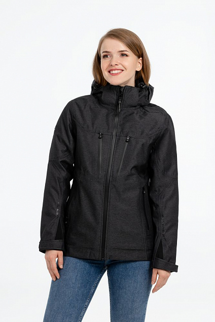 Куртка-трансформер женская Matrix, серая с черным с логотипом в Волгограде заказать по выгодной цене в кибермаркете AvroraStore