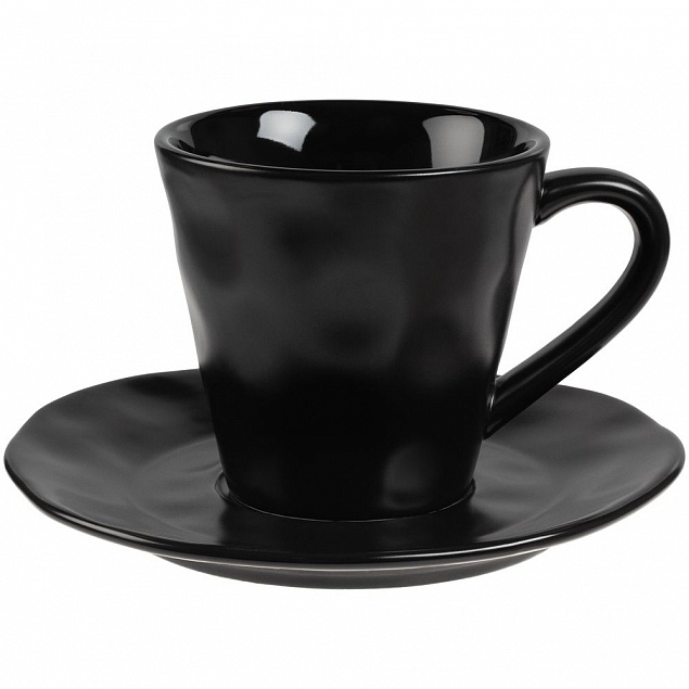 Кофейная пара Dark Fluid, черная с логотипом в Волгограде заказать по выгодной цене в кибермаркете AvroraStore