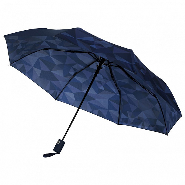 Складной зонт Gems, синий с логотипом в Волгограде заказать по выгодной цене в кибермаркете AvroraStore