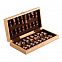 Деревянные шахматы, коричневые с логотипом в Волгограде заказать по выгодной цене в кибермаркете AvroraStore