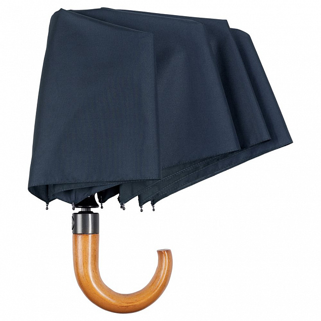 Складной зонт Unit Classic, темно-синий с логотипом в Волгограде заказать по выгодной цене в кибермаркете AvroraStore