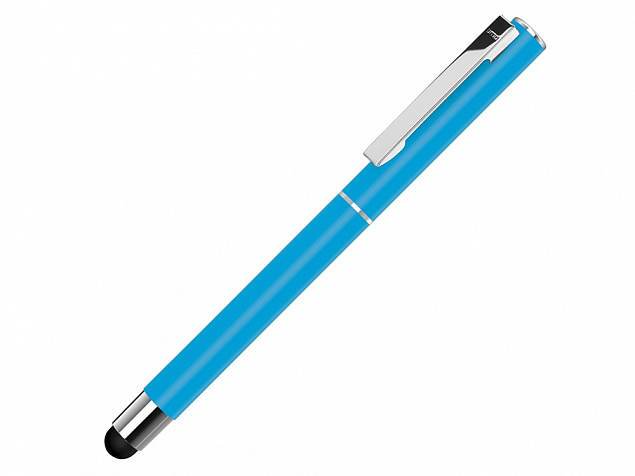 Ручка металлическая стилус-роллер STRAIGHT SI R TOUCH, голубой с логотипом в Волгограде заказать по выгодной цене в кибермаркете AvroraStore