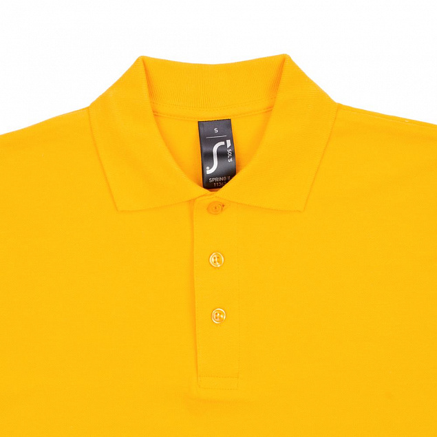 Рубашка поло мужская SPRING 210, желтая с логотипом в Волгограде заказать по выгодной цене в кибермаркете AvroraStore