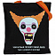 Холщовая сумка «Цирк», черная с оранжевыми ручками с логотипом в Волгограде заказать по выгодной цене в кибермаркете AvroraStore