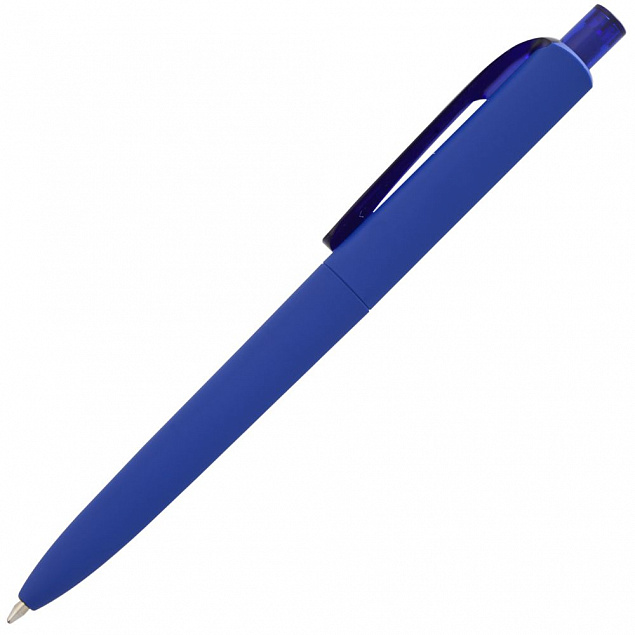 Ручка шариковая Prodir DS8 PRR-Т Soft Touch, синяя с логотипом в Волгограде заказать по выгодной цене в кибермаркете AvroraStore