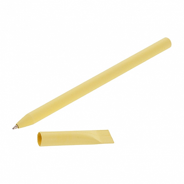 Эко ручка, желтая с логотипом в Волгограде заказать по выгодной цене в кибермаркете AvroraStore