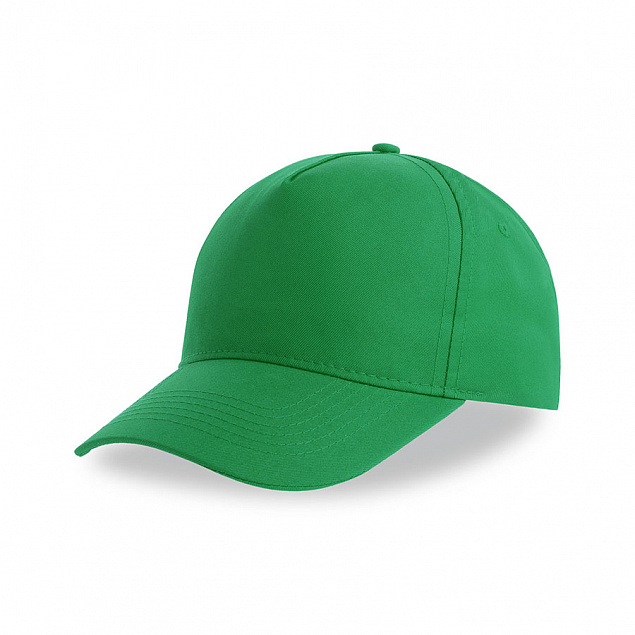Бейсболка RECY FIVE, зеленый, 5 клиньев, 100 % переработанный полиэстер, липучка с логотипом в Волгограде заказать по выгодной цене в кибермаркете AvroraStore