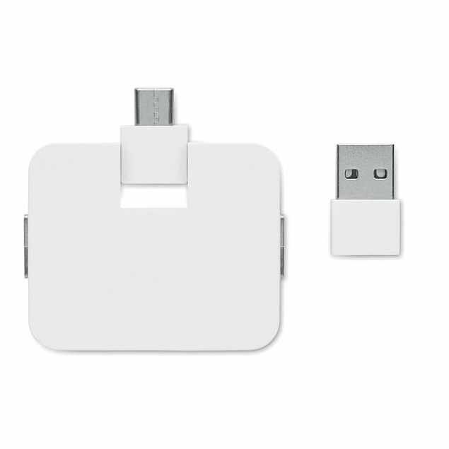 4-портовый USB-концентратор с к с логотипом в Волгограде заказать по выгодной цене в кибермаркете AvroraStore