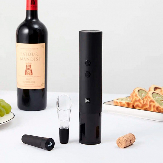 Винный набор HuoHou Electric Wine Bottle Opener 4 in 1, черный с логотипом в Волгограде заказать по выгодной цене в кибермаркете AvroraStore