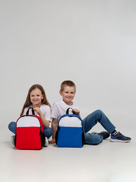 Детский рюкзак Comfit, белый с синим с логотипом в Волгограде заказать по выгодной цене в кибермаркете AvroraStore
