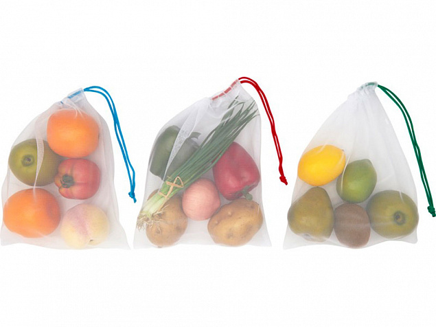 Набор сетчатых сумок из вторичного ПЭТ Trio с логотипом в Волгограде заказать по выгодной цене в кибермаркете AvroraStore