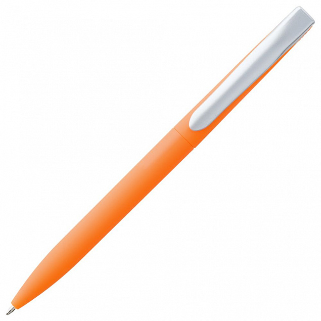 Ручка шариковая Pin Soft Touch, оранжевая с логотипом в Волгограде заказать по выгодной цене в кибермаркете AvroraStore