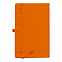 Бизнес-блокнот "Gracy", 130х210 мм, оранжев., кремовая бумага, гибкая обложка, в линейку, на резинке с логотипом в Волгограде заказать по выгодной цене в кибермаркете AvroraStore