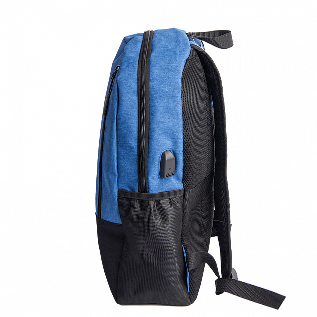Рюкзак PULL, синий/чёрный, 45 x 28 x 11 см, 100% полиэстер 300D+600D с логотипом в Волгограде заказать по выгодной цене в кибермаркете AvroraStore