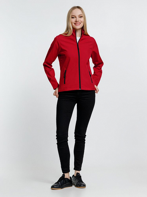 Куртка софтшелл женская RACE WOMEN красная с логотипом в Волгограде заказать по выгодной цене в кибермаркете AvroraStore