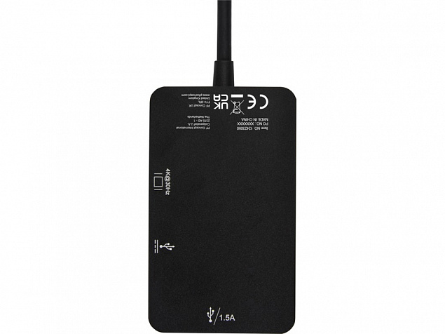 ADAPT Алюминиевый мультимедийный переходник Type-C (USB-A/Type-C/HDMI), черный с логотипом в Волгограде заказать по выгодной цене в кибермаркете AvroraStore
