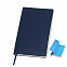 Бизнес-блокнот "Funky", 130*210 мм, темно-синий, голубой форзац, мягкая обложка, в линейку с логотипом в Волгограде заказать по выгодной цене в кибермаркете AvroraStore