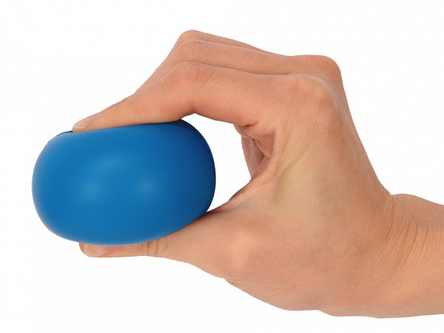 Мячик-антистресс Малевич, голубой с логотипом в Волгограде заказать по выгодной цене в кибермаркете AvroraStore