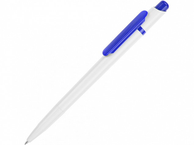 Ручка шариковая Этюд, белый/синий с логотипом в Волгограде заказать по выгодной цене в кибермаркете AvroraStore