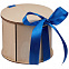 Коробка Drummer, круглая, с синей лентой с логотипом в Волгограде заказать по выгодной цене в кибермаркете AvroraStore