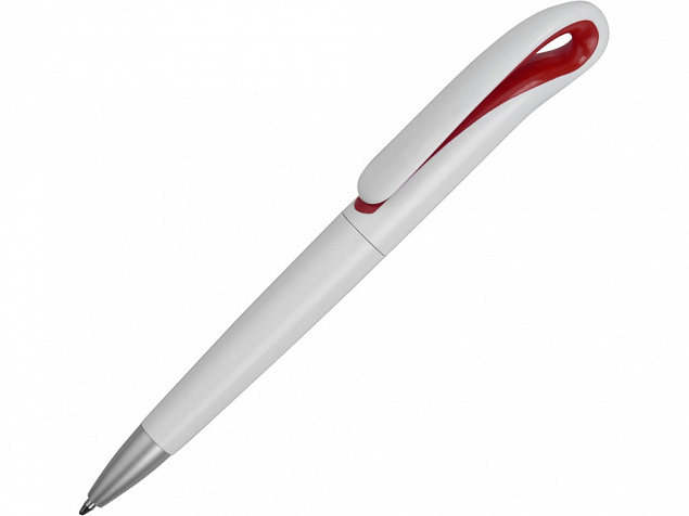 Ручка шариковая Swansea, белый/красный, синие чернила с логотипом в Волгограде заказать по выгодной цене в кибермаркете AvroraStore