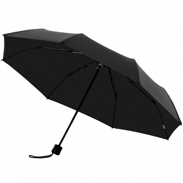 Зонт складной с защитой от УФ-лучей Sunbrella, черный с логотипом в Волгограде заказать по выгодной цене в кибермаркете AvroraStore