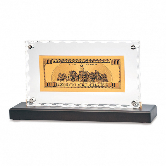 "Банкнота 100 USD"в стекле с логотипом в Волгограде заказать по выгодной цене в кибермаркете AvroraStore