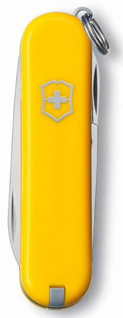 Нож-брелок Classic 58 с отверткой, желтый с логотипом в Волгограде заказать по выгодной цене в кибермаркете AvroraStore