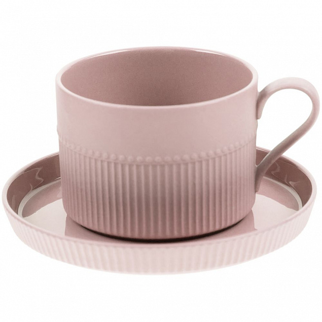 Чайная пара Pastello Moderno, розовая с логотипом в Волгограде заказать по выгодной цене в кибермаркете AvroraStore