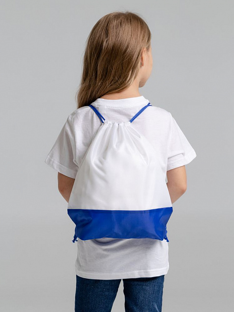 Рюкзак детский Classna, белый с синим с логотипом в Волгограде заказать по выгодной цене в кибермаркете AvroraStore