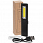 Фонарик-факел аккумуляторный Wallis, черный с логотипом в Волгограде заказать по выгодной цене в кибермаркете AvroraStore