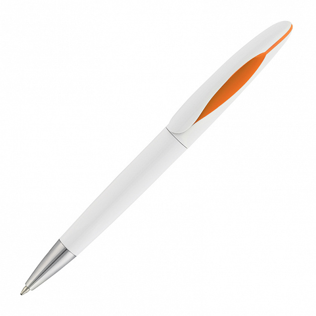 Ручка шариковая "Sophie", белый/оранжевый с логотипом в Волгограде заказать по выгодной цене в кибермаркете AvroraStore
