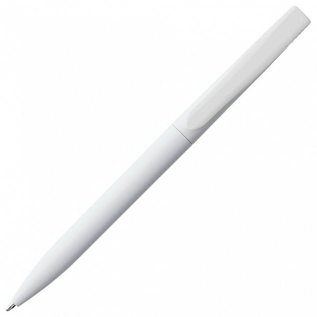 Ручка шариковая Pin, белая с логотипом в Волгограде заказать по выгодной цене в кибермаркете AvroraStore