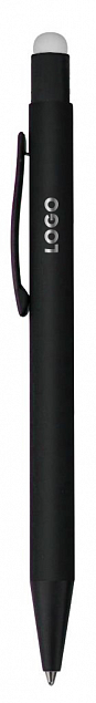 Ручка шариковая Raven (черная с серебристым) с логотипом в Волгограде заказать по выгодной цене в кибермаркете AvroraStore